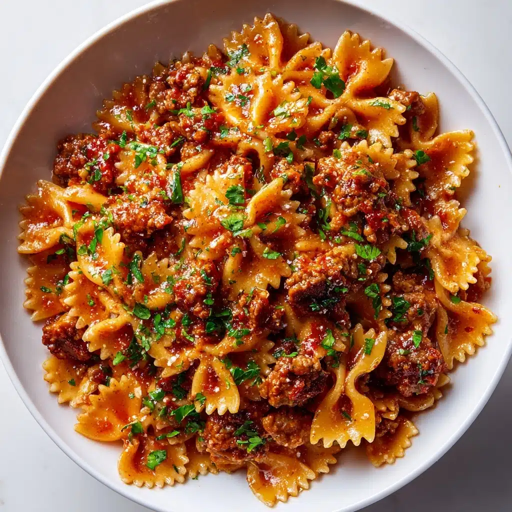 Italian Sausage With Bow Tie Pasta Recipe - Recipe Image