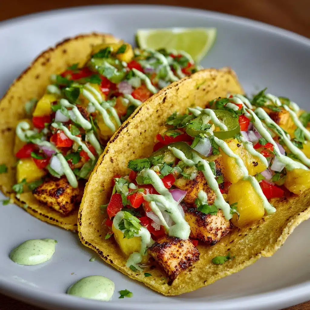 Chili Lime Chicken Tacos with Grilled Pineapple Salsa Recipe - Recipe Image