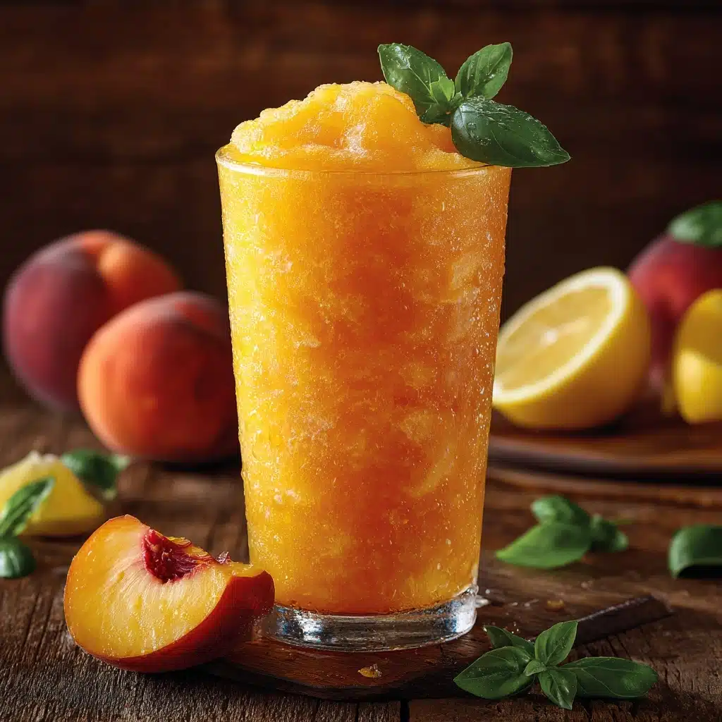 Frozen Peach Lemonade Recipe – The Ultimate Summer Slushie Recipe - Recipe Image