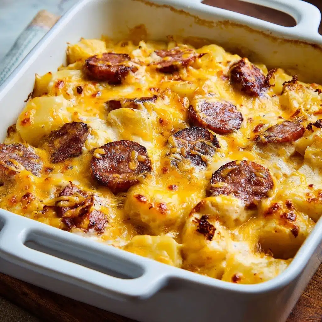 Cheesy Potatoes with Smoked Sausage Recipe - Recipe Image