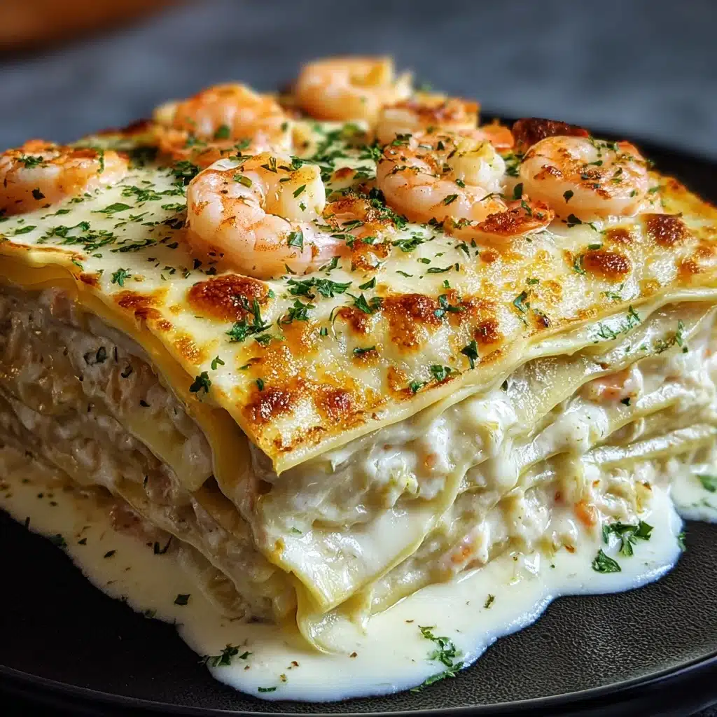 Garlic Butter Shrimp Scampi Lasagna Recipe - Recipe Image