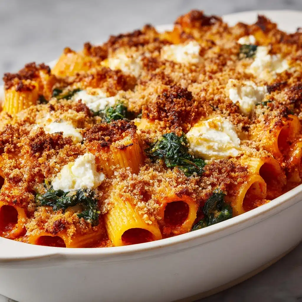 Baked Rigatoni with Spinach and Ricotta Recipe - Recipe Image