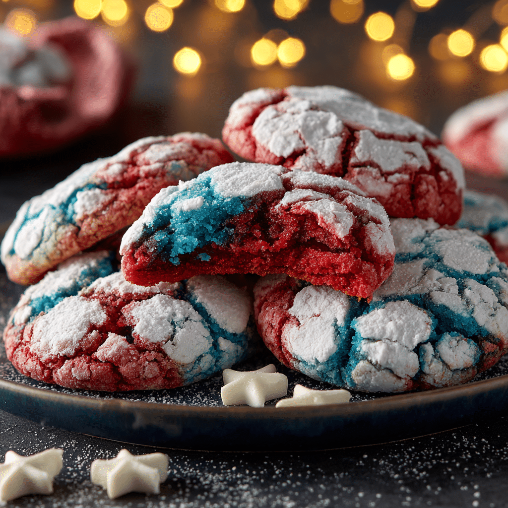 Patriotic Crinkle Cookies Recipe - Recipe Image