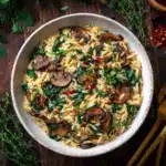 Creamy Spinach and Mushroom Orzo (30 Minutes, ONE-PAN) Recipe