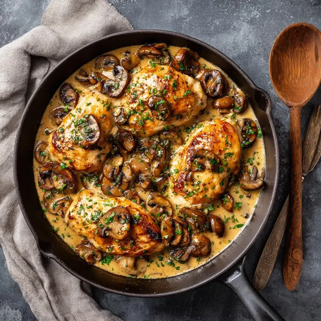 Skillet Chicken and Mushroom Wine Sauce Recipe