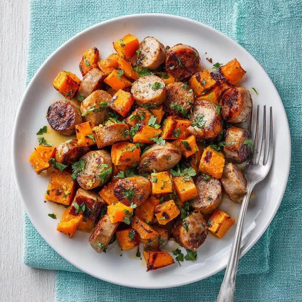 Sheet Pan Sausage and Sweet Potatoes Recipe - Recipe Image