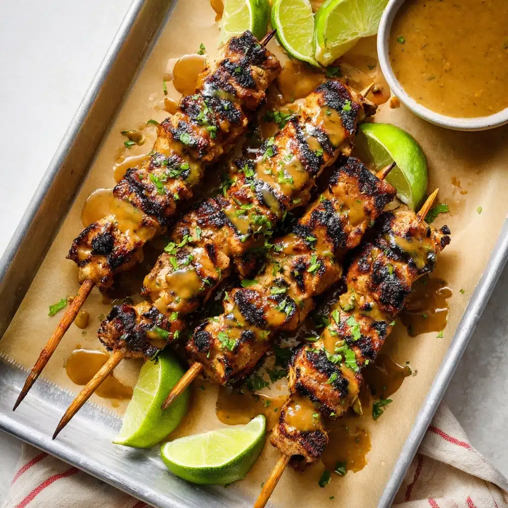Thai Marinated Grilled Chicken Skewers with Peanut Sauce Recipe - Recipe Image
