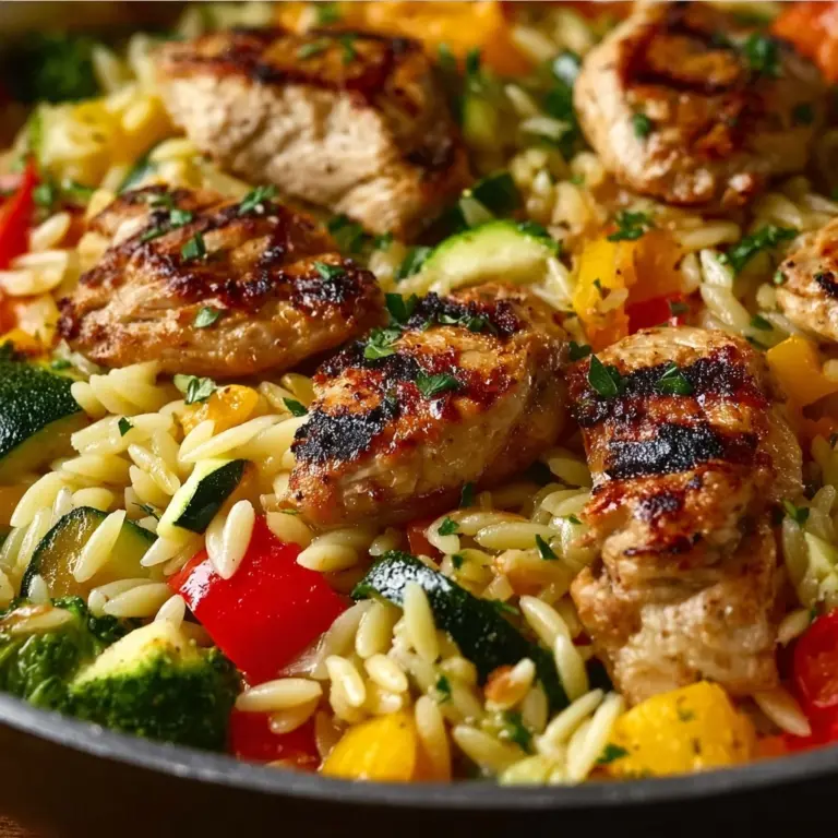 Lemon Chicken & Veggie Orzo Stir Fry Recipe