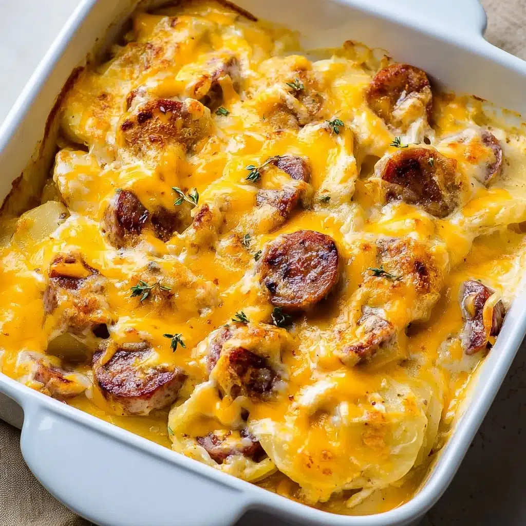 Cheesy Potatoes with Smoked Sausage Recipe - Recipe Image