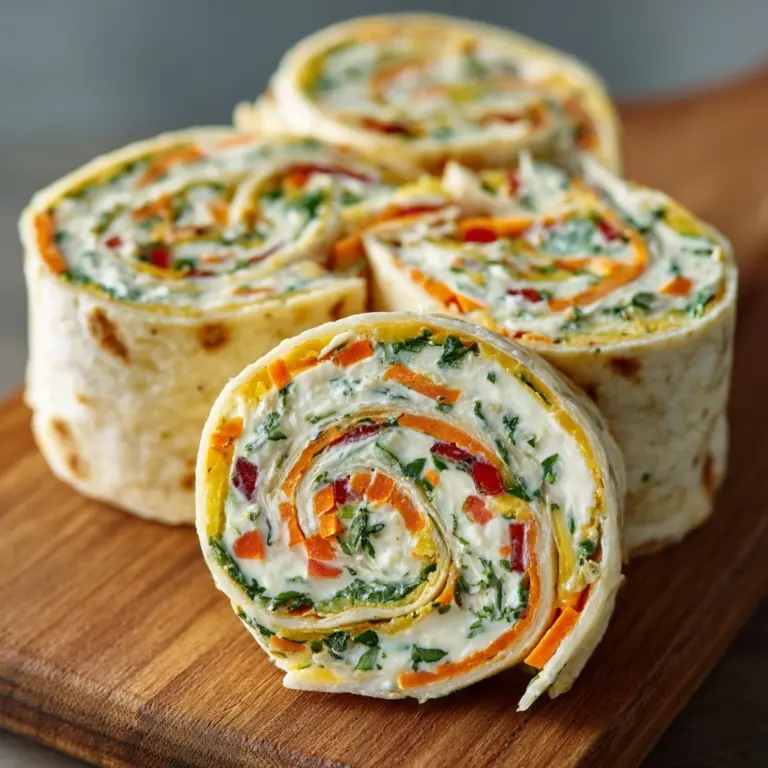 Fresh Vegetable Tortilla Roll Ups Recipe