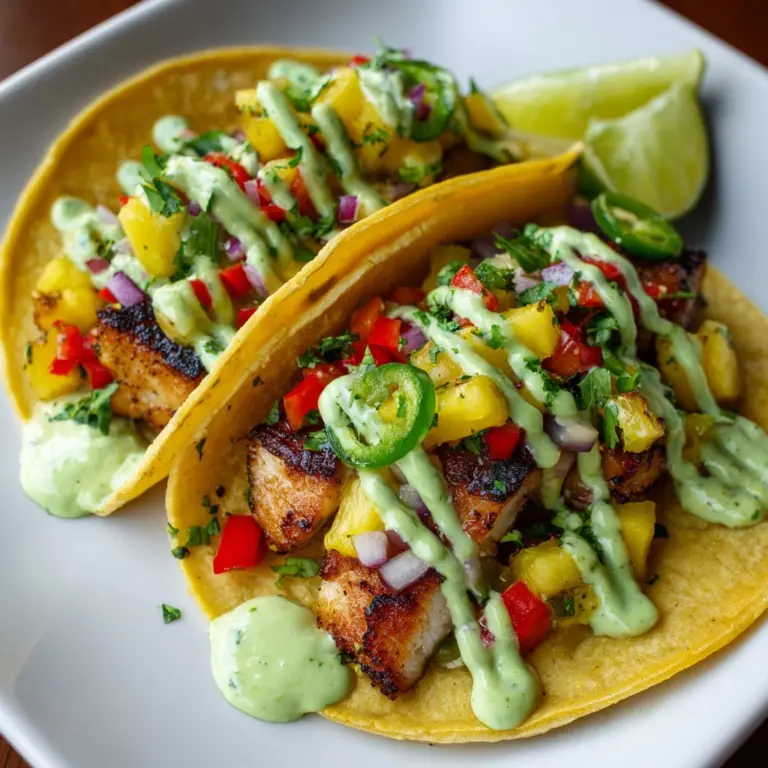 Chili Lime Chicken Tacos with Grilled Pineapple Salsa Recipe