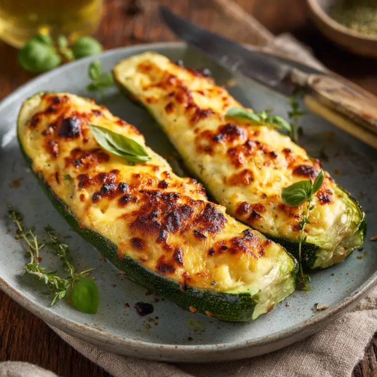 Cheesy Garlic Zucchini Steaks Recipe