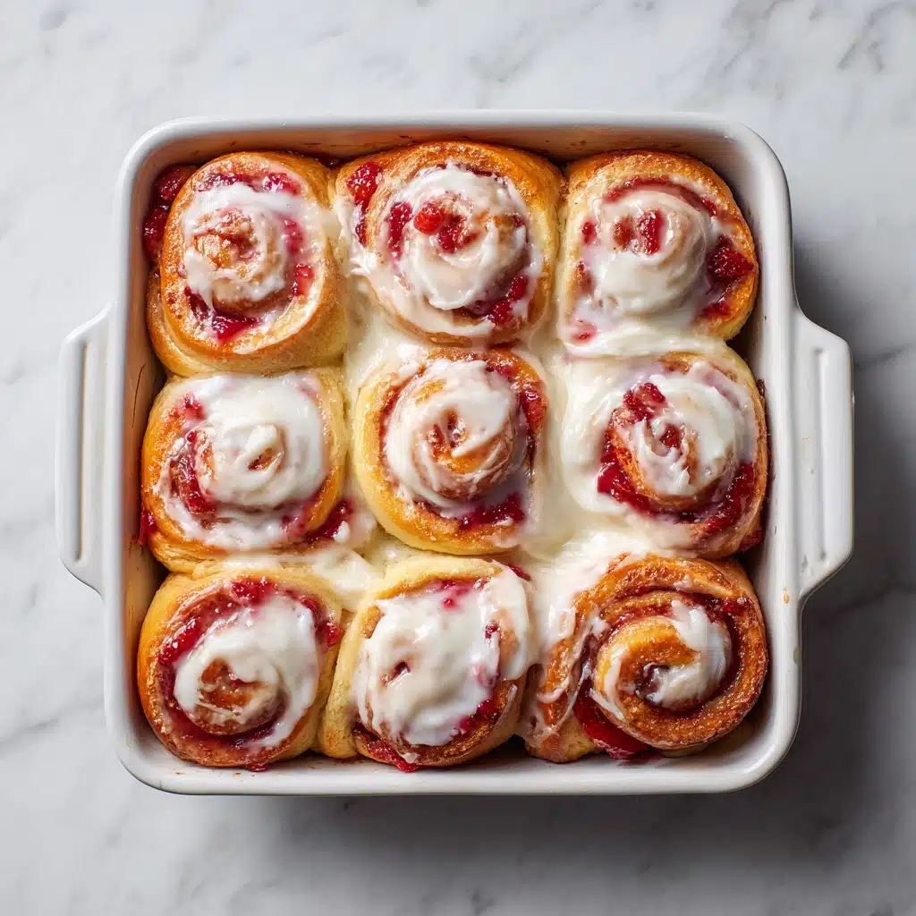 Strawberry Cheesecake Cinnamon Rolls Recipe - Recipe Image