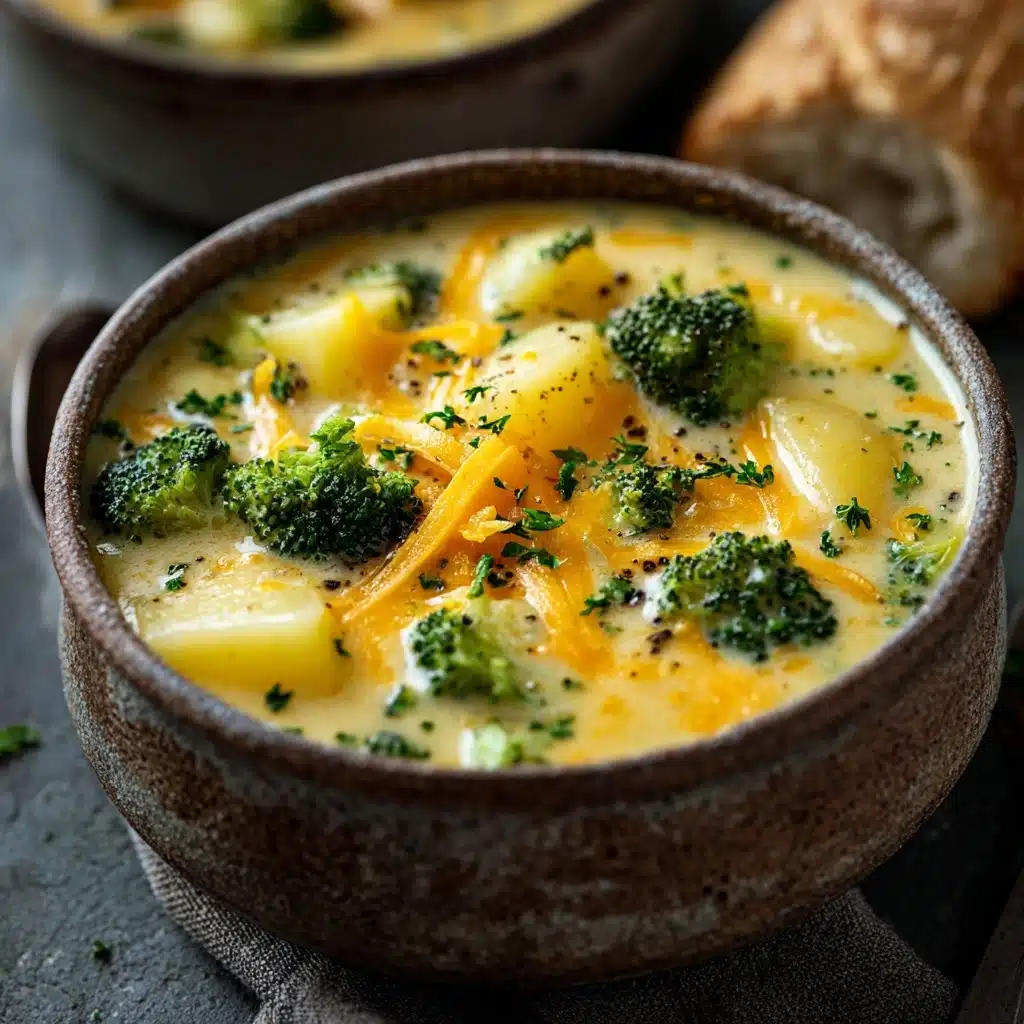 Crockpot Potato Broccoli Cheddar Soup Recipe - Recipe Image