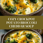 Crockpot Potato Broccoli Cheddar Soup Recipe