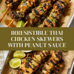 Thai Marinated Grilled Chicken Skewers with Peanut Sauce Recipe