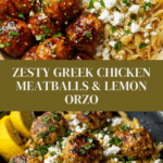 Greek Chicken Meatballs with Lemon Orzo Recipe