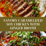 Caramelised Soy Chicken in Garlic Ginger Broth with Rice Recipe