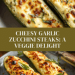Cheesy Garlic Zucchini Steaks Recipe