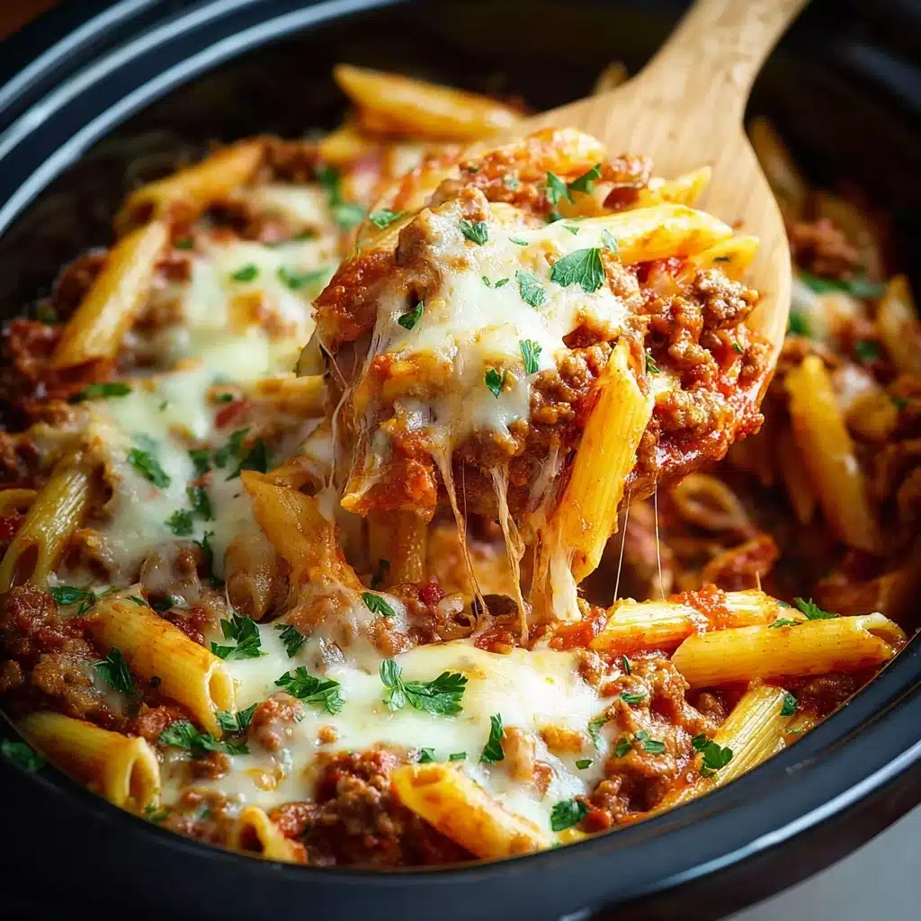 Savory Slow Cooker Baked Ziti Recipe - Recipe Image