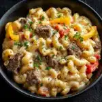 High-Protein Creamy Philly Cheesesteak Mac & Cheese Recipe
