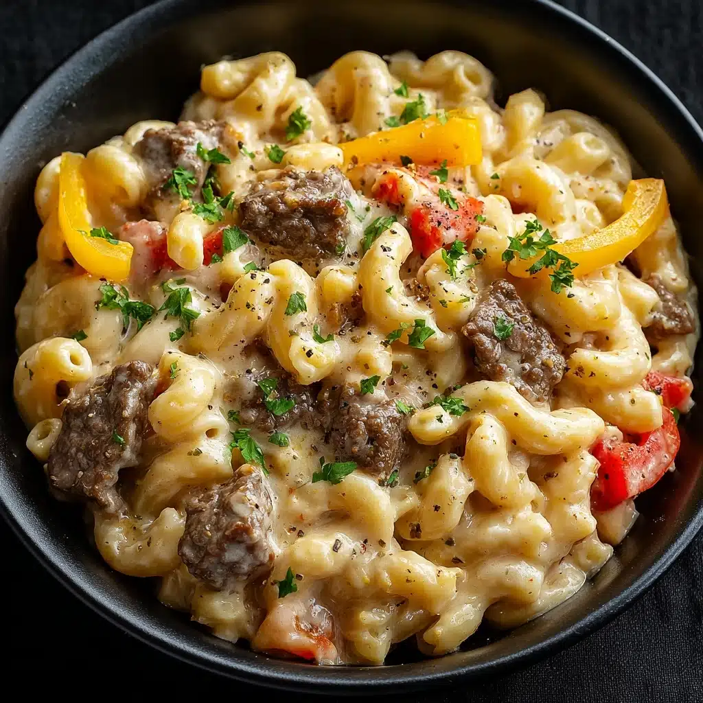 High-Protein Creamy Philly Cheesesteak Mac & Cheese Recipe