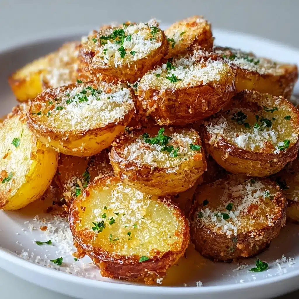 Crispy Garlic Parmesan Crusted Potatoes Recipe - Recipe Image