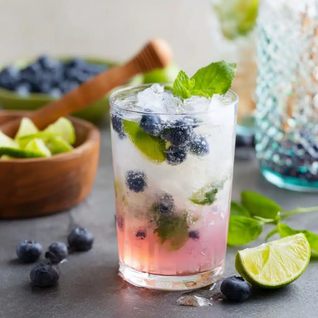 Boozy Basil Blueberry Cocktail Recipe - Recipe Image