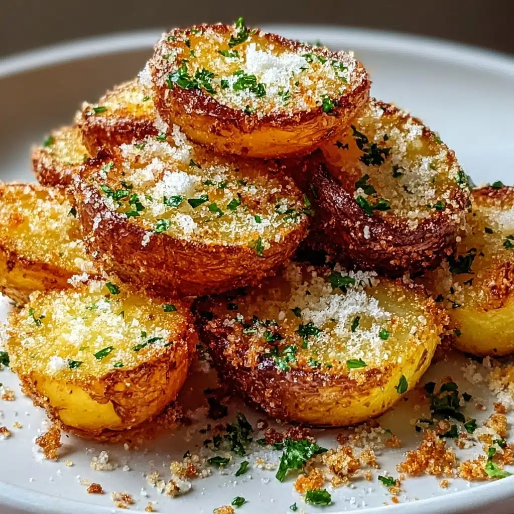 Crispy Garlic Parmesan Crusted Potatoes Recipe - Recipe Image