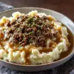 Delicious Hamburger Gravy Over Mashed Potatoes Recipe