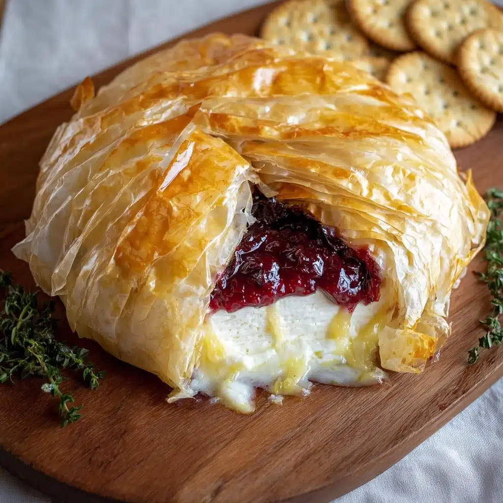 Best Baked Brie in Phyllo Dough Recipe - Recipe Image