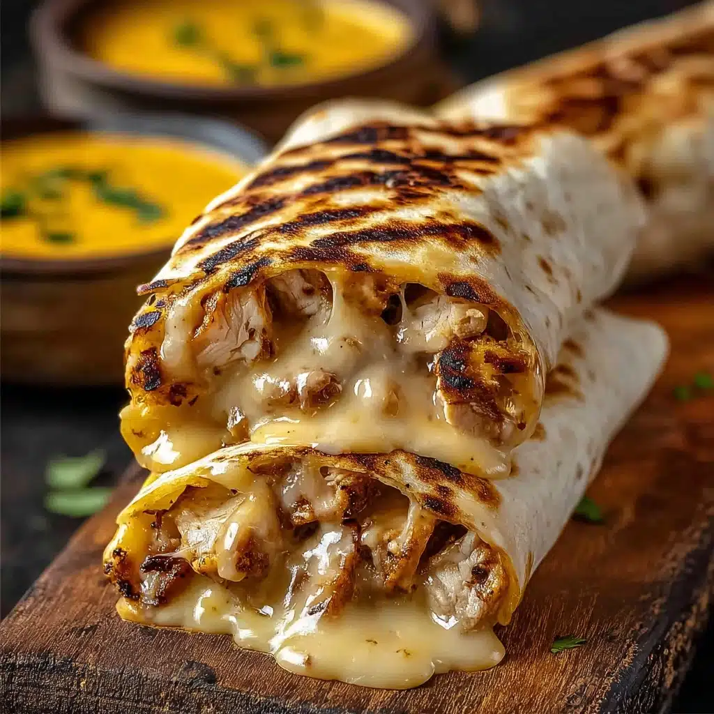 Cheesy Garlic Chicken Wraps Recipe
