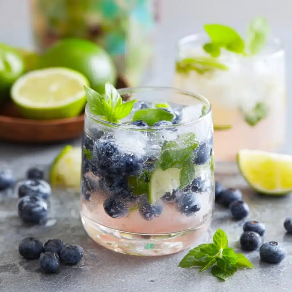 Boozy Basil Blueberry Cocktail Recipe - Recipe Image