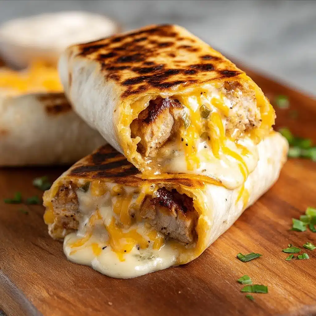 Cheesy Garlic Chicken Wraps Recipe