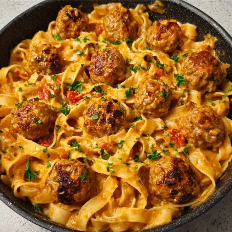 One-Pot Creamy Cajun Meatball Pasta Recipe