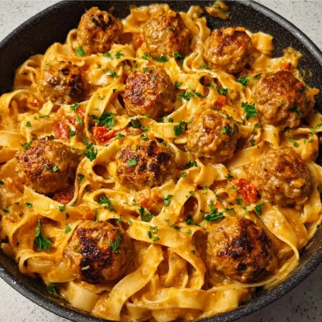 One-Pot Creamy Cajun Meatball Pasta Recipe
