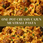 One-Pot Creamy Cajun Meatball Pasta Recipe