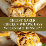 Cheesy Garlic Chicken Wraps Recipe