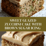 Sweet Glazed Zucchini Cake with Brown Sugar Icing Recipe