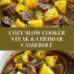 Slow Cooker Steak and Cheddar Potato Casserole Recipe