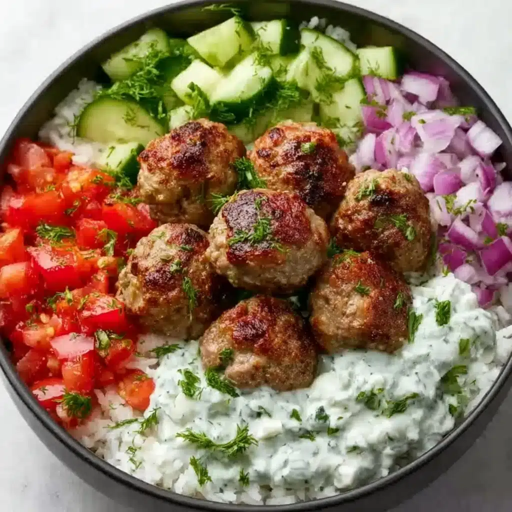 Greek Meatball Bowl with Tzatziki Recipe - Recipe Image