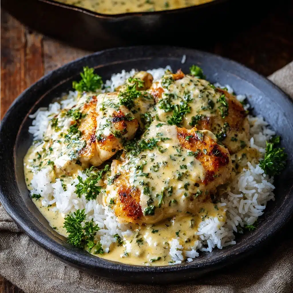 Creamy Smothered Chicken And Rice Recipe - Recipe Image