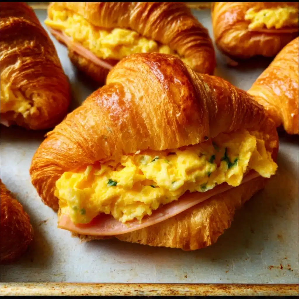 Baked Croissant Breakfast Sandwiches Recipe - Recipe Image