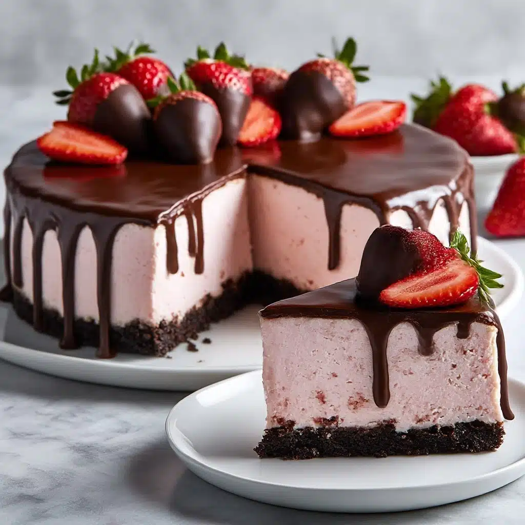 Chocolate Covered Strawberry Cheesecake Recipe - Recipe Image
