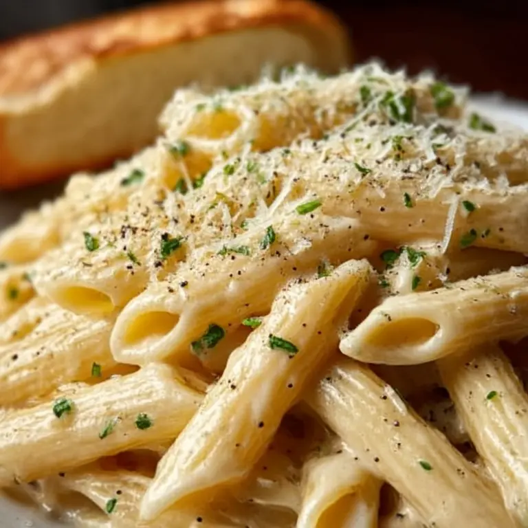 Creamy Garlic Penne Pasta Recipe
