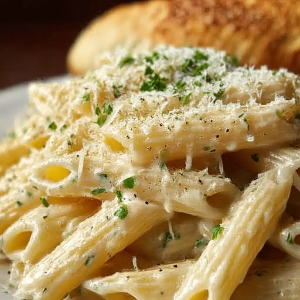 Creamy Garlic Penne Pasta Recipe - Recipe Image