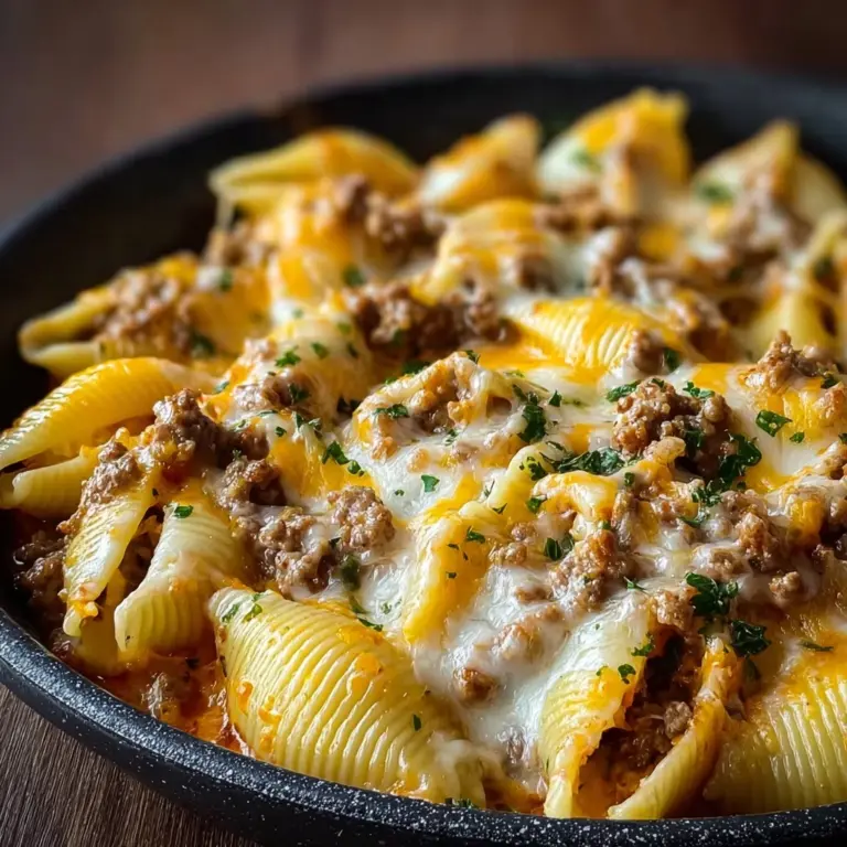 Crockpot Cheesy Ranch Beef Pasta Shells Recipe