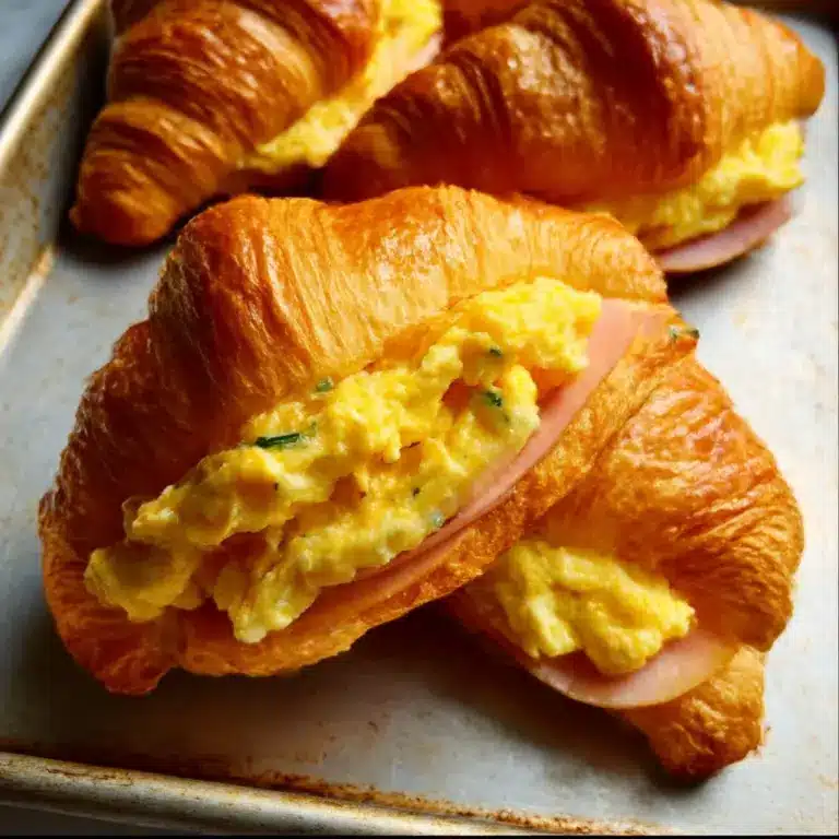 Baked Croissant Breakfast Sandwiches Recipe