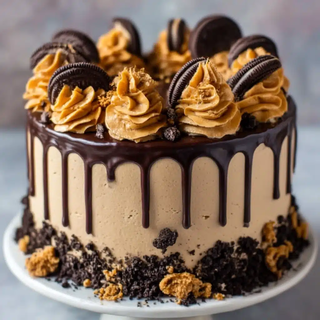 Peanut Butter Oreo Drip Cake Recipe - Recipe Image
