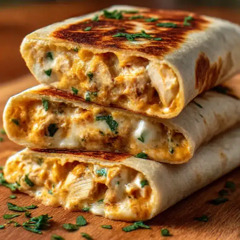 Ooey-Gooey Cheesy Garlic Chicken Wraps Recipe